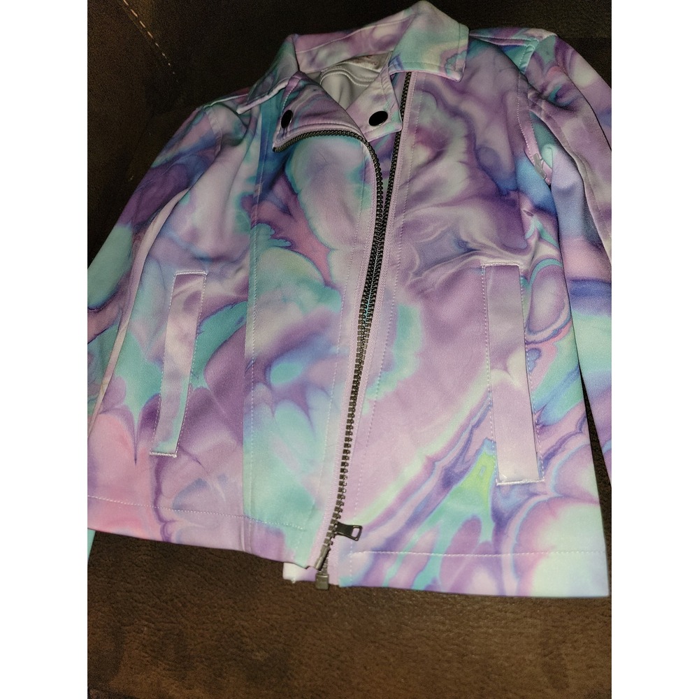 Justice tie dye swirl coat jacket size 10 - Picture 3 of 4